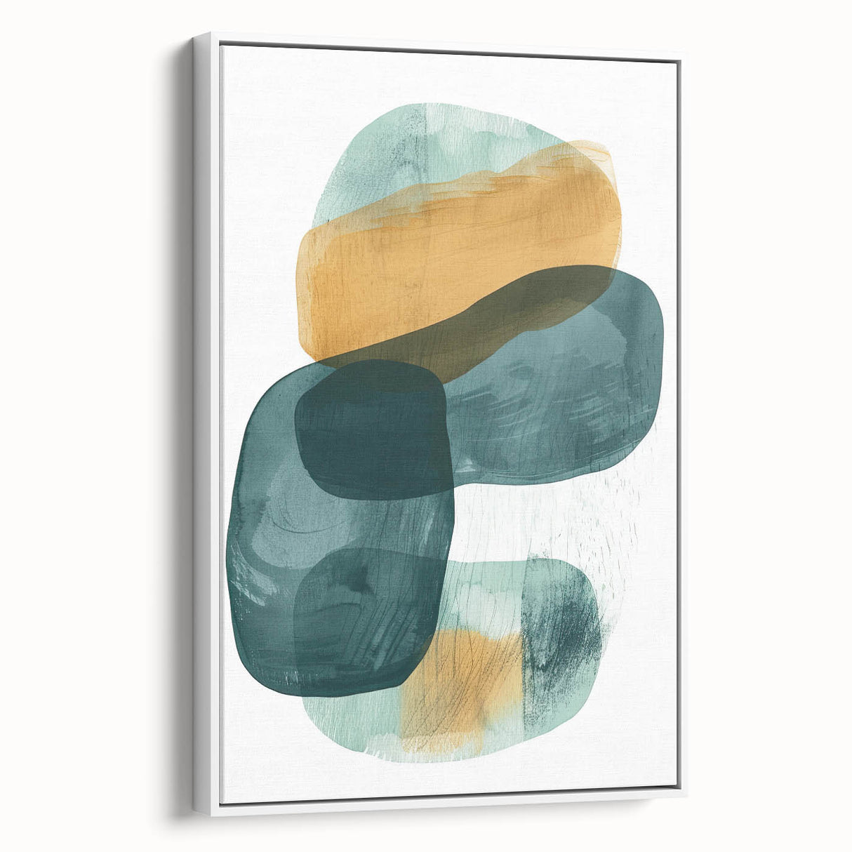 Modern Dining Room Art – Teal & Gold Abstract Dining Room Wall Art