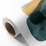 Modern Dining Room Art – Teal & Gold Abstract Dining Room Wall Art