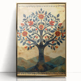 Framed wall art featuring abstract floral designs in vibrant colors with a gold acrylic frame, perfect for modern home decor and enhancing living spaces.