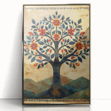 Framed acrylic wall art showcasing abstract floral designs in vibrant colors, featuring a sleek silver frame, perfect for modern home decor.