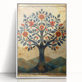 Framed acrylic wall art featuring an abstract floral design with vibrant colors, displayed in a sleek white frame, perfect for modern home decor.