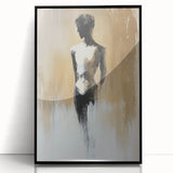 Minimalist Figurative Wall Art - Monochrome Silhouette with Earthy Tones