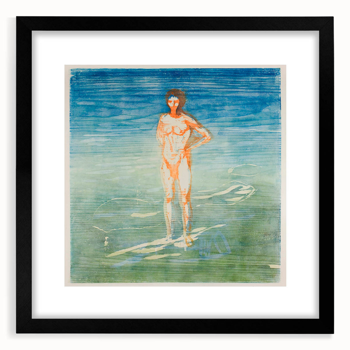 Edvard Munch's Man Bathing - Serene Expressionist Artwork Print