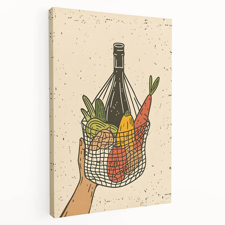 Large canvas featuring an array of colorful fruits in a realistic style, ideal for kitchen wall art.