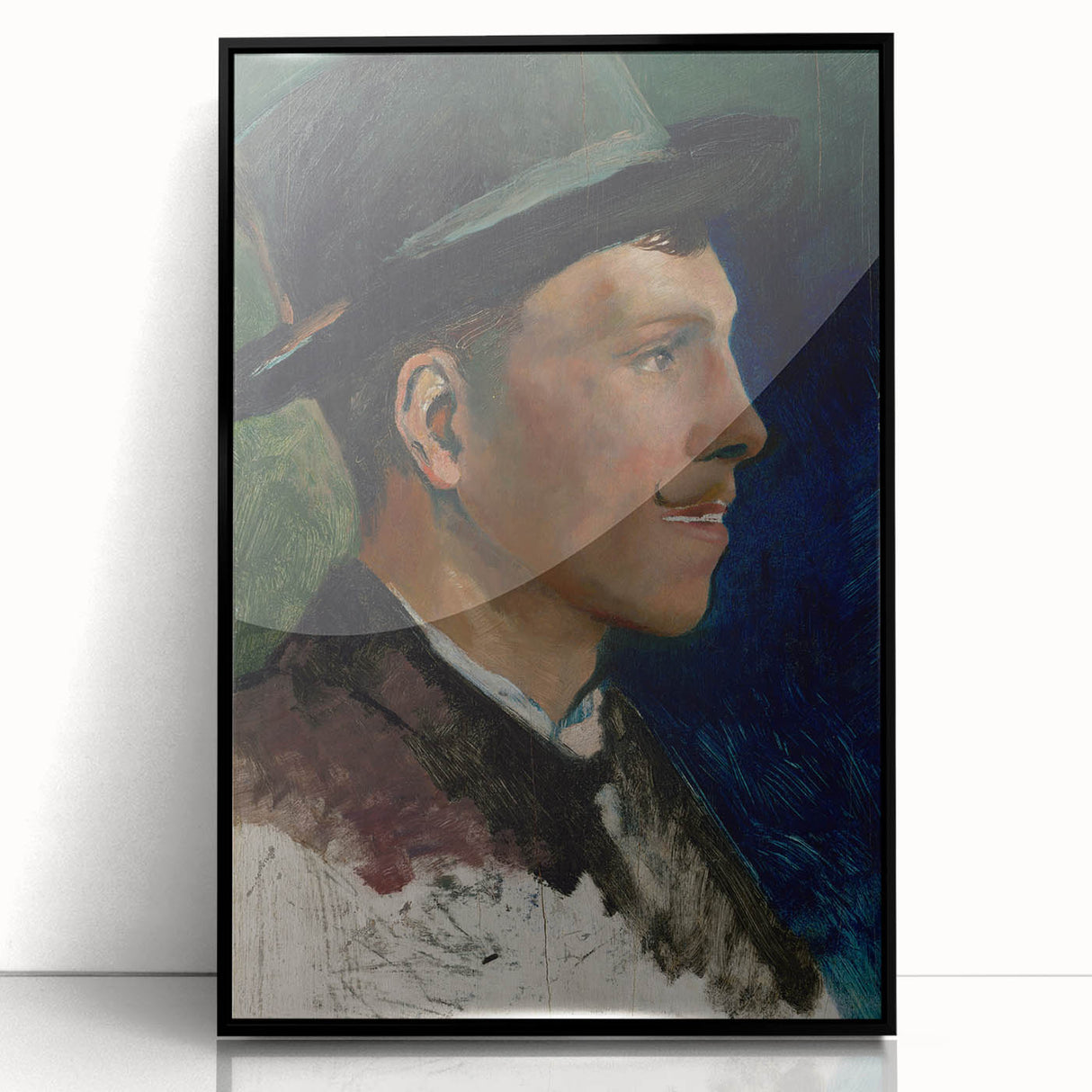 Realism Art Prints - Village Boy with Mustache by Ladislav Mednyánszky
