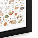 ABC Alphabet Canvas Art - Farm-Themed Alphabet Learning Poster