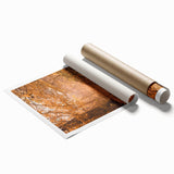 Extra large rolled print featuring autumnal floral art in warm orange and red tones.