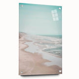 Large abstract wall art on acrylic glass depicting vibrant summer hues, ideal for dining room decor.