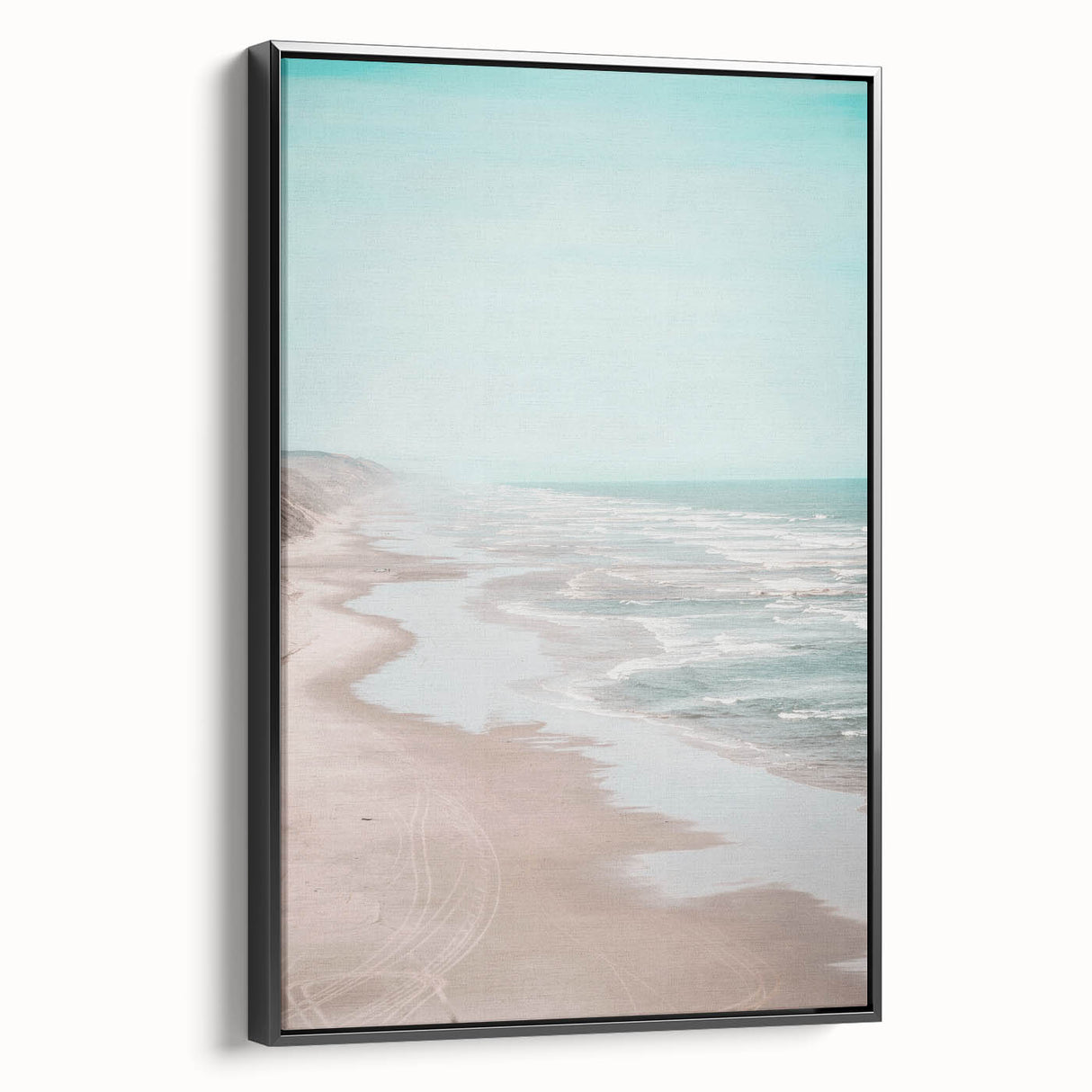Black and white vintage poster art on framed canvas depicting a summer landscape, suitable for bedroom wall decor.