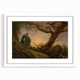 Romanticism Art - Two Men Contemplating the Moon - Classic Nightscape