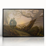 Romanticism Art - Two Men Contemplating the Moon - Classic Nightscape