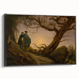 Romanticism Art - Two Men Contemplating the Moon - Classic Nightscape