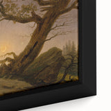 Romanticism Art - Two Men Contemplating the Moon - Classic Nightscape