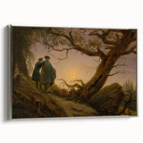 Romanticism Art - Two Men Contemplating the Moon - Classic Nightscape
