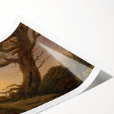 Romanticism Art - Two Men Contemplating the Moon - Classic Nightscape