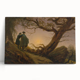 Romanticism Art - Two Men Contemplating the Moon - Classic Nightscape