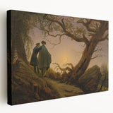Romanticism Art - Two Men Contemplating the Moon - Classic Nightscape