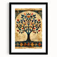 Abstract floral wall art framed in black, showcasing vibrant colors and intricate designs, perfect for modern home decor. A stylish and eye-catching decoration for any room.