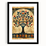Abstract floral wall art framed in black, showcasing vibrant colors and intricate designs, perfect for modern home decor. A stylish and eye-catching decoration for any room.
