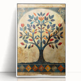 Framed abstract floral wall art featuring vibrant colors and intricate designs in acrylic, displayed on a white background, perfect for home decor enhancement.