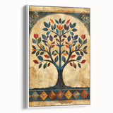 Framed canvas wall art showcasing abstract floral designs in vibrant colors with a white background, displayed from a side view to highlight depth and texture.