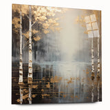 Abstract landscape wall art displayed in a sleek acrylic frame, showcasing vibrant colors and fluid shapes, designed to enhance modern interiors.
