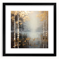 Abstract landscape wall art framed in black with a white mat, showcasing soft colors and organic shapes, perfect for modern home decor.