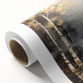 Abstract landscape wall art on rolled canvas, showcasing vibrant colors and dynamic shapes. Ideal for modern decor, enhancing any living space or office environment.