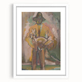 Man Carrying a Deer - Vibrant Expressionist Artwork by Weisz-Kubínčan