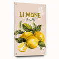 Acrylic print of large abstract wall art featuring assorted fruits in vivid colors, suitable for dining room decor.