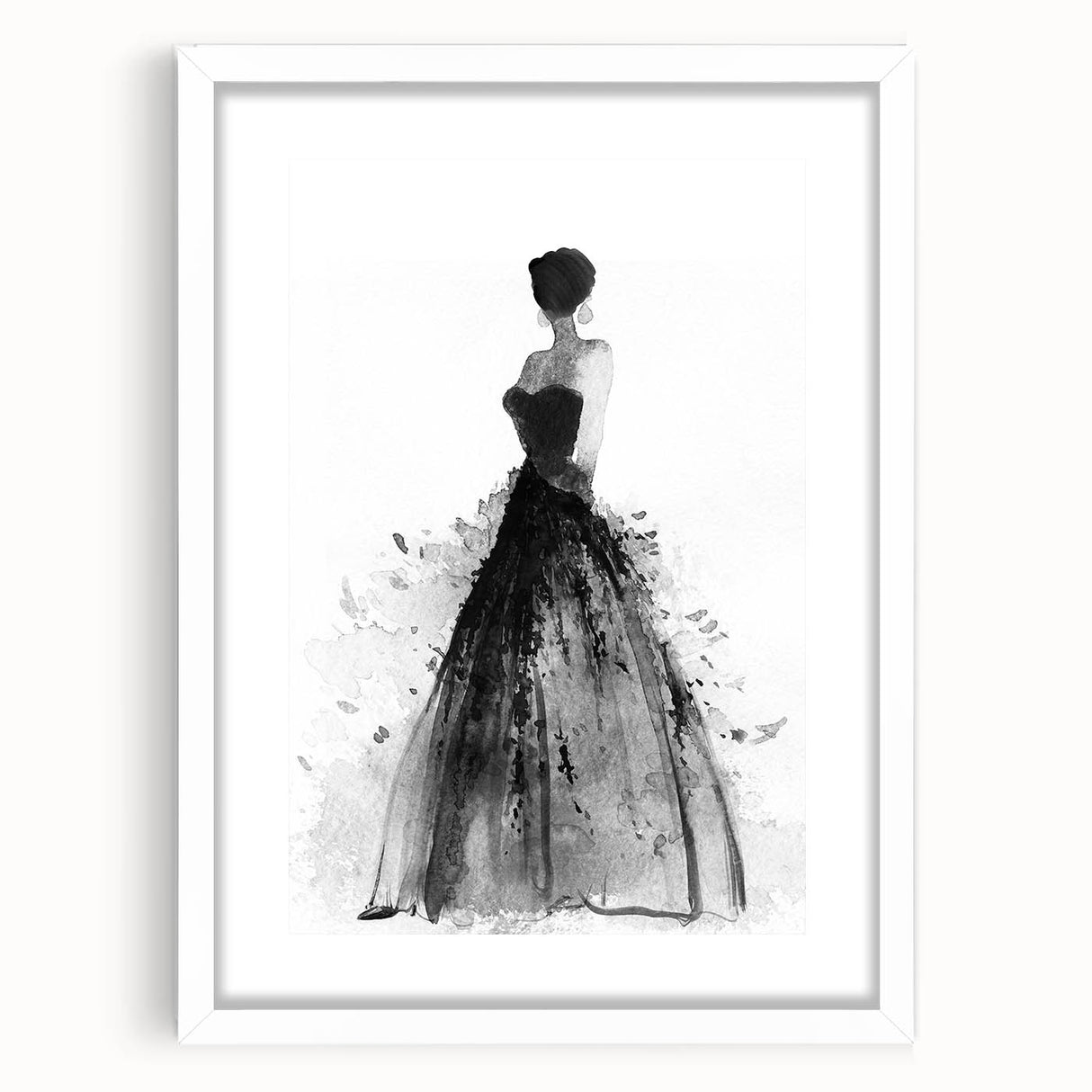 Abstract figurative frame with a white mat, showcasing an artistic design that blends modern aesthetics with subtle colors, ideal for contemporary decor.