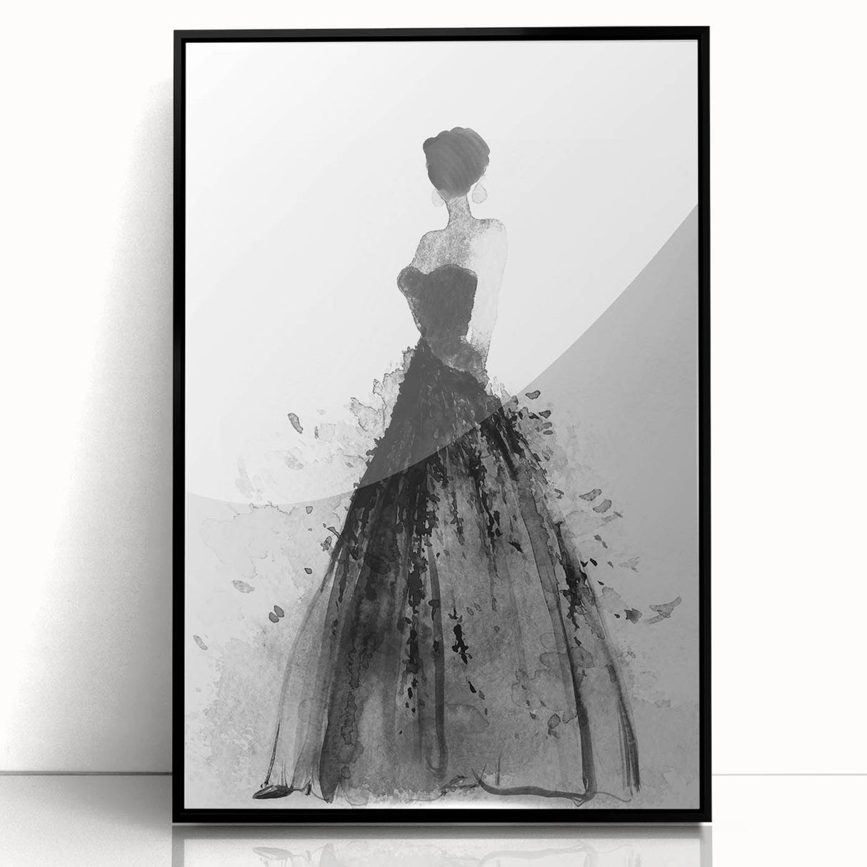 Framed acrylic artwork showcasing an abstract figurative design in bold colors, featuring a black frame, perfect for modern home decor or art collections.