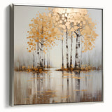 Framed canvas wall art featuring an abstract landscape design in soothing silver tones, showcasing a modern aesthetic perfect for home decor and interior design.