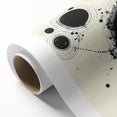 Minimalist Abstract Wall Art – Black Ink Orbital Circle Design