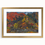 Man on the River Bank - Vibrant Expressionist Landscape Wall Art