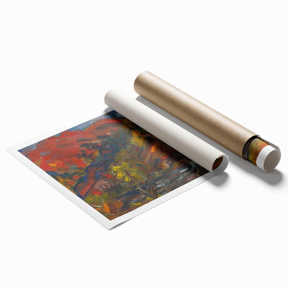 Man on the River Bank - Vibrant Expressionist Landscape Wall Art