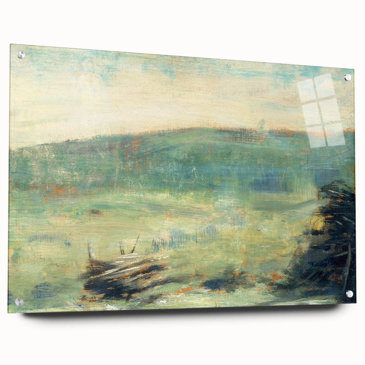 Landscape at Saint-Ouen by Seurat: Soft Impressionist Landscape Wall Art