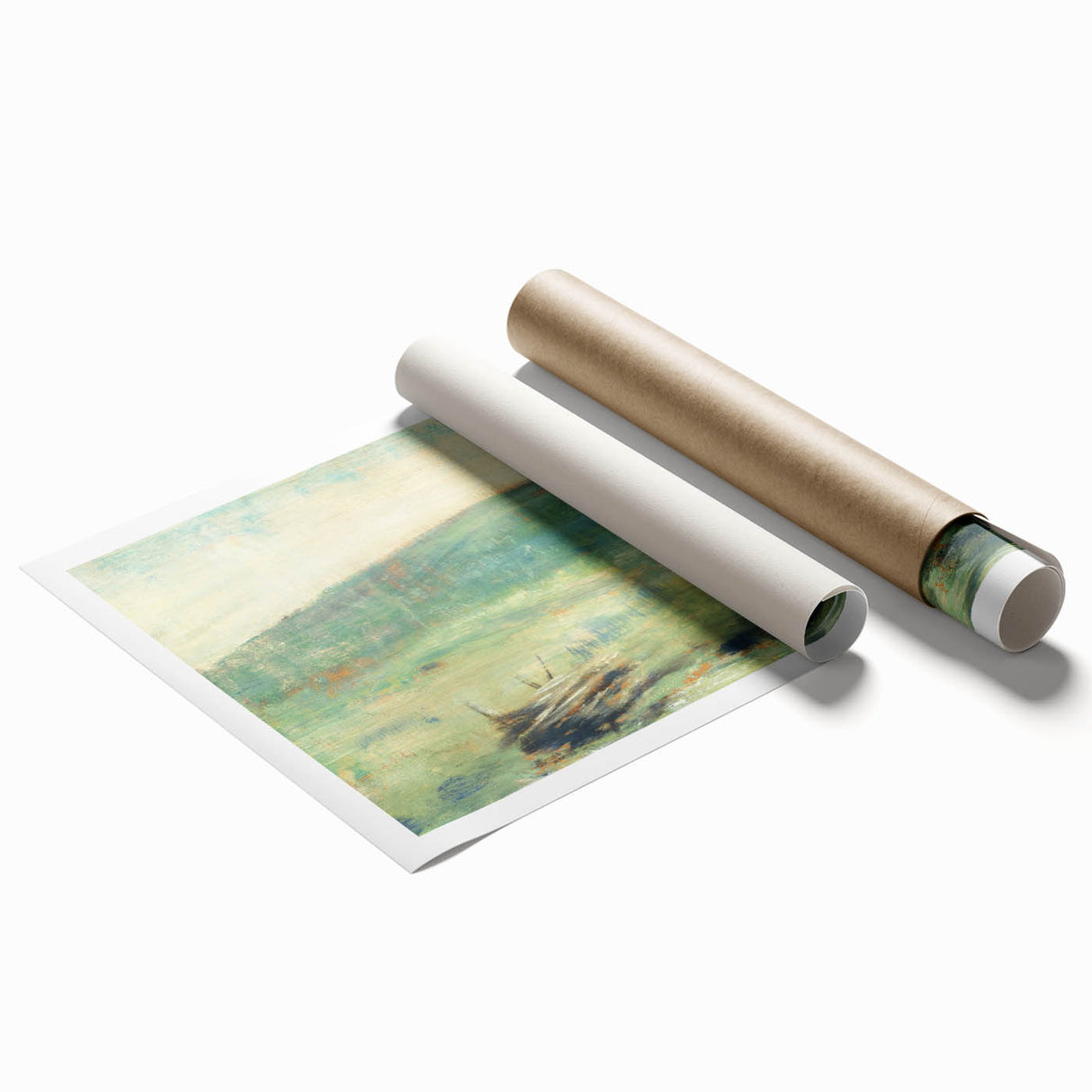 Landscape at Saint-Ouen by Seurat: Soft Impressionist Landscape Wall Art