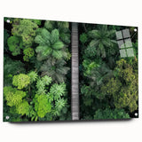 Landscape bridge design displayed in a side view, showcasing a sleek acrylic glass finish with metallic pins, ideal for modern decor and artistic installations.