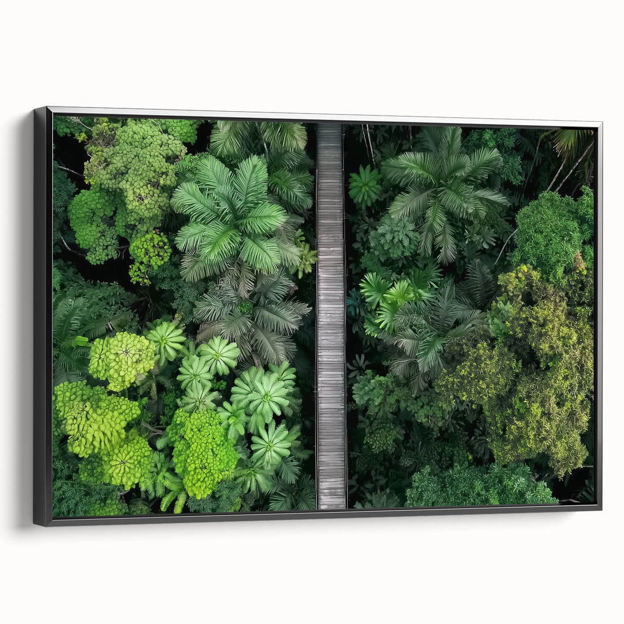 Framed canvas artwork showcasing a landscape bridge scene in black tones, highlighting intricate details and textures, perfect for modern home decor.