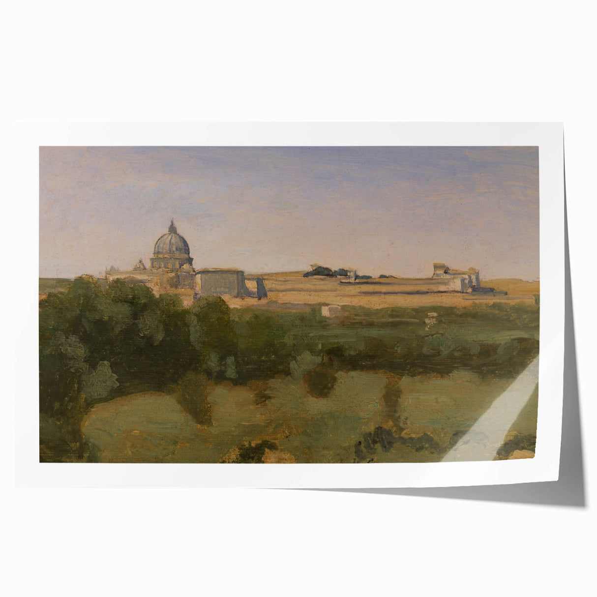 Realism Art Prints - View of Rome from Monte Pincio Landscape Canvas