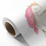 Nursery Wall Art – Elegant Pink Unicorn Illustration for Kids