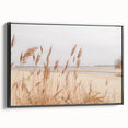 Black and white vintage poster art of a summer landscape on framed canvas, ideal for bedroom wall decor.
