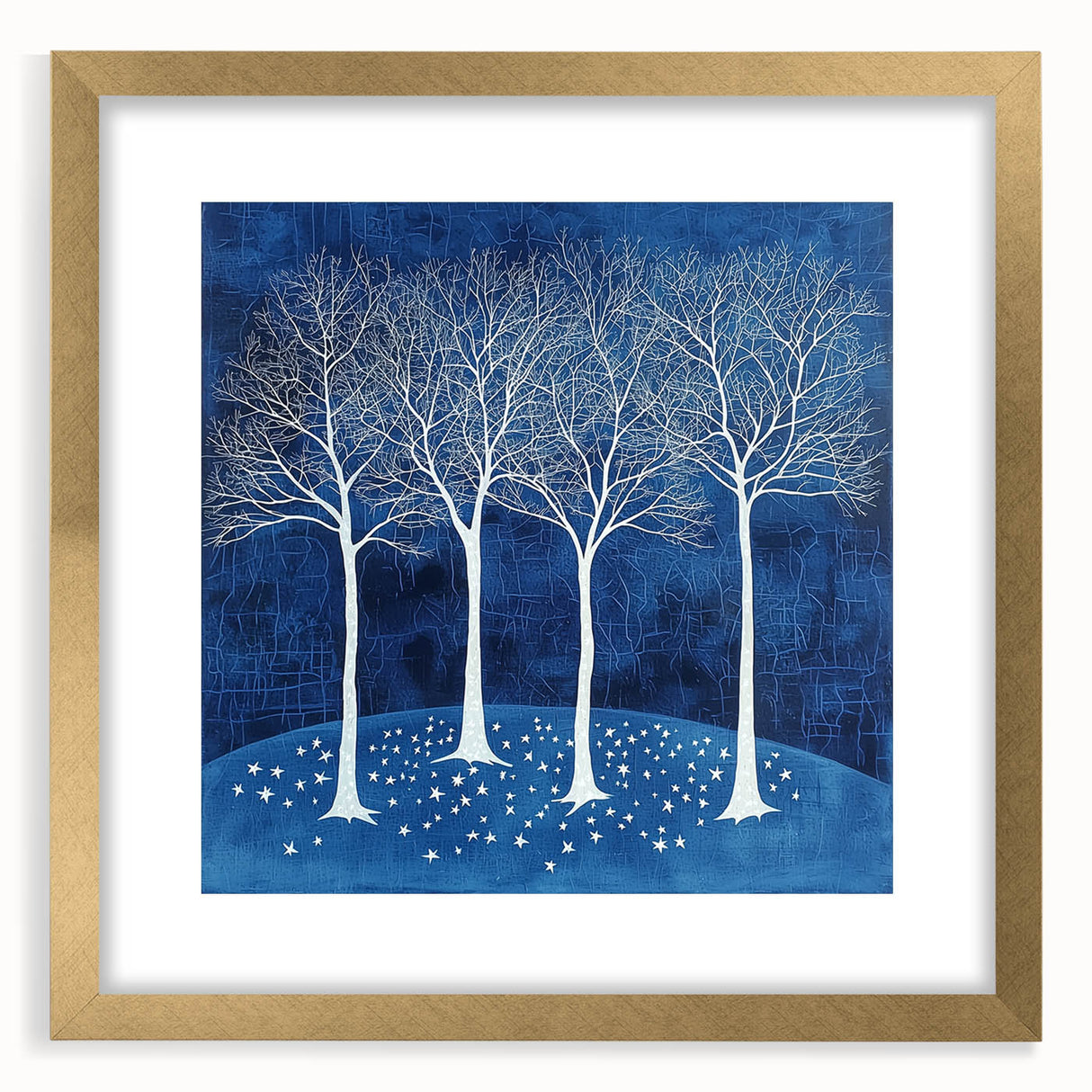 Acrylic Dining Room Artwork – Blue & White Tree Canvas Print