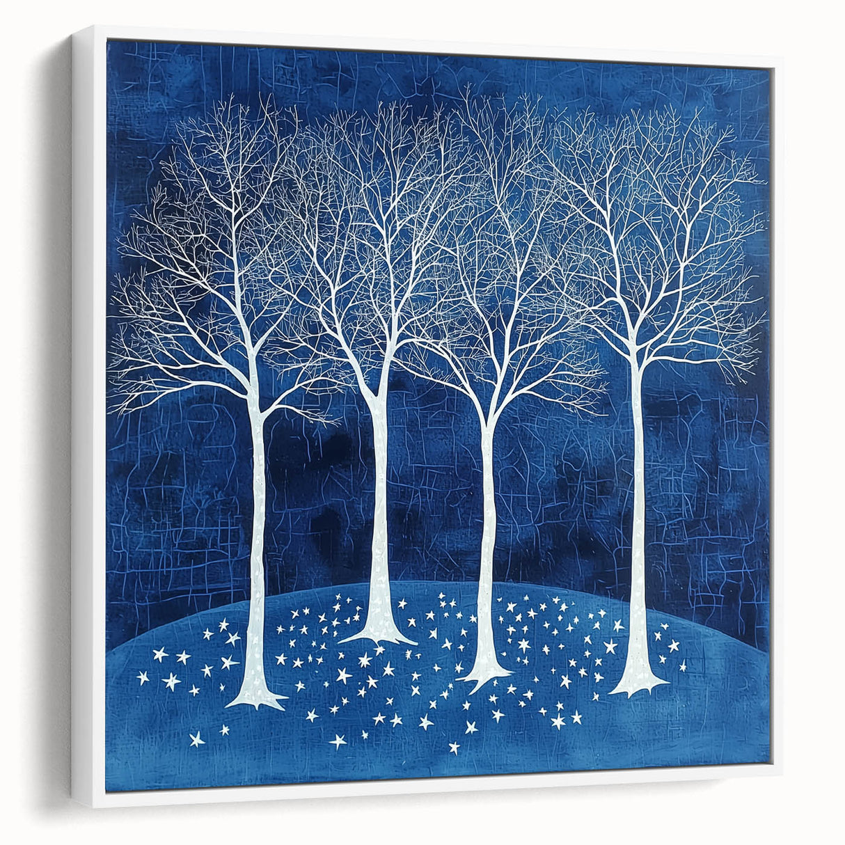 Acrylic Dining Room Artwork – Blue & White Tree Canvas Print