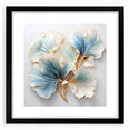 Abstract floral wall art framed in black, featuring vibrant colors and intricate designs, enhancing modern decor with a stylish touch. Perfect for living rooms or offices.