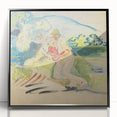 Man with a Dog - Light and Vibrant Expressionist Artwork by Weisz-Kubínčan