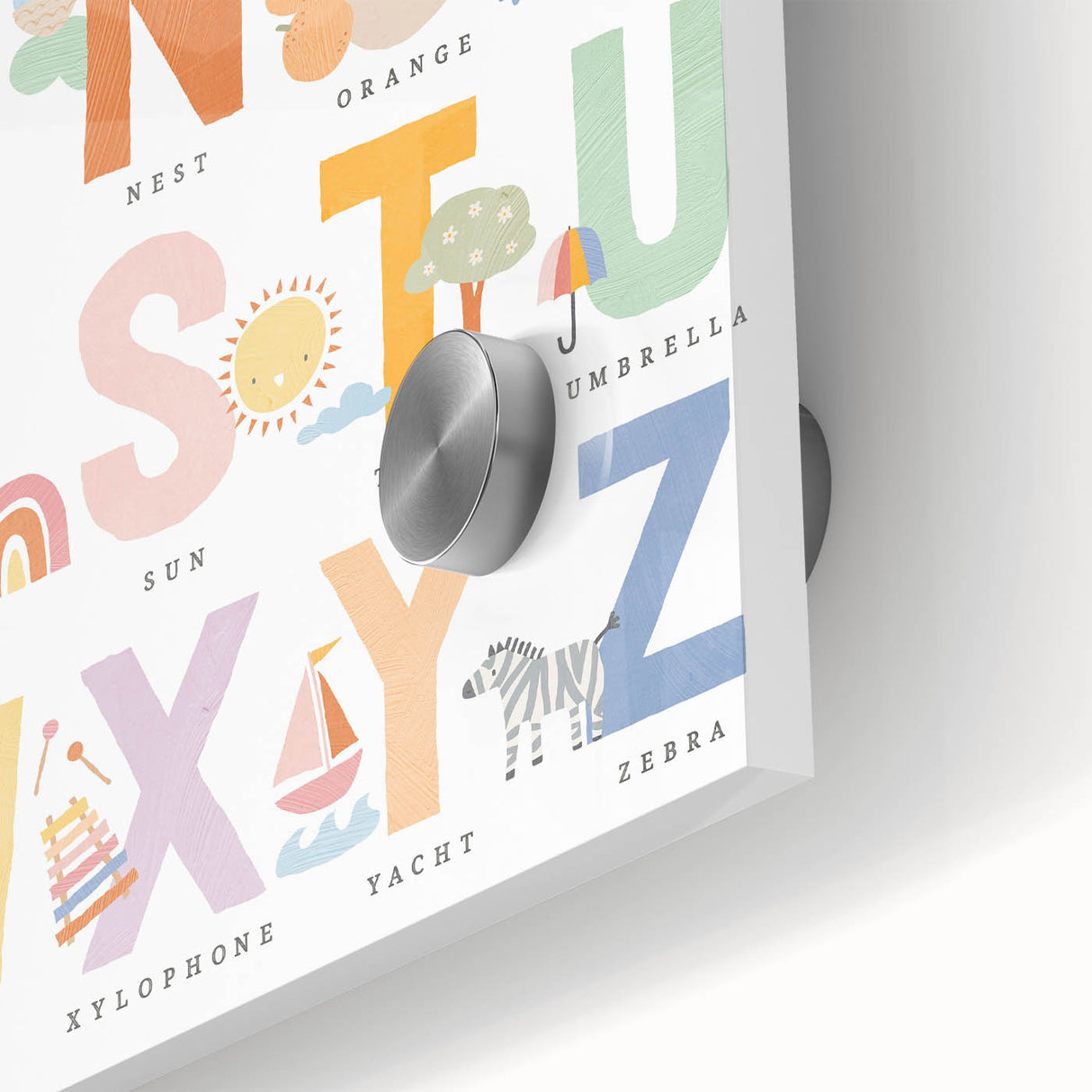 Educational Nursery Wall Decor - Colorful Alphabet Learning Print
