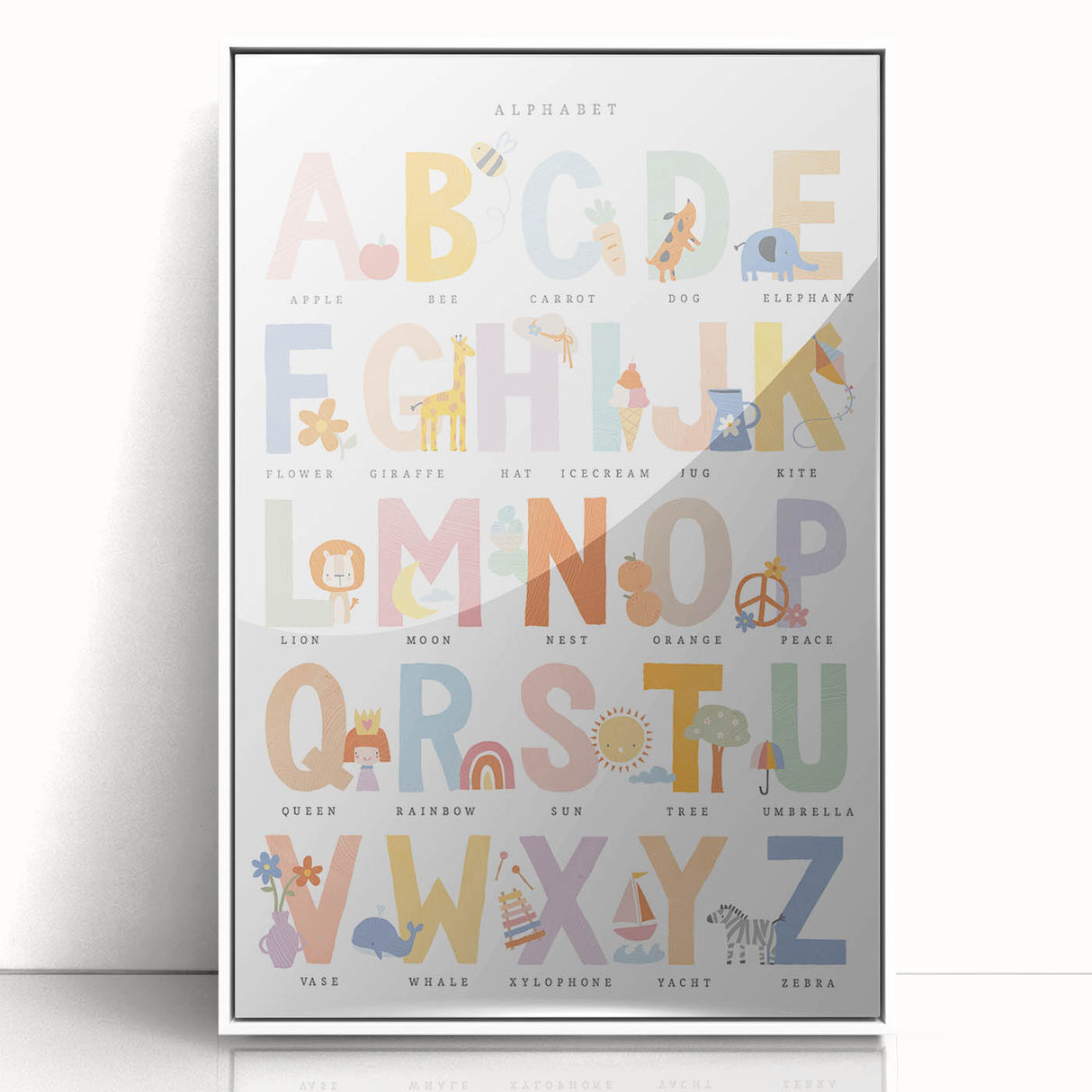 Educational Nursery Wall Decor - Colorful Alphabet Learning Print