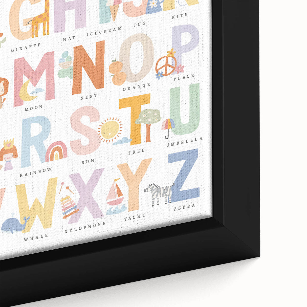 Educational Nursery Wall Decor - Colorful Alphabet Learning Print